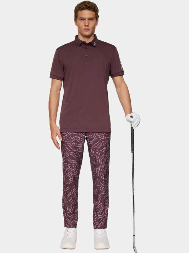 J.Lindeberg Tour Tech Halbarm Polo beere