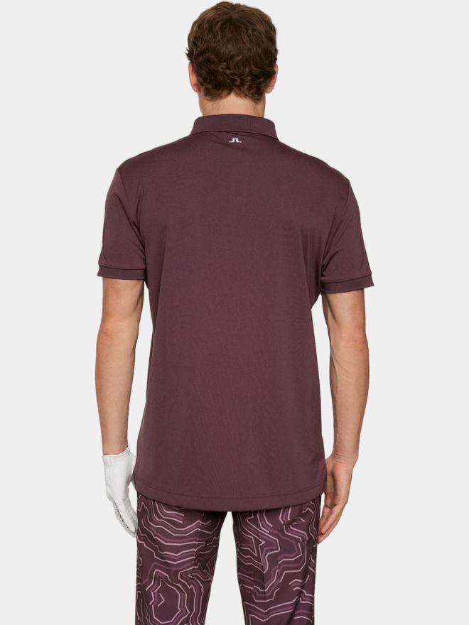 J.Lindeberg Tour Tech Halbarm Polo beere