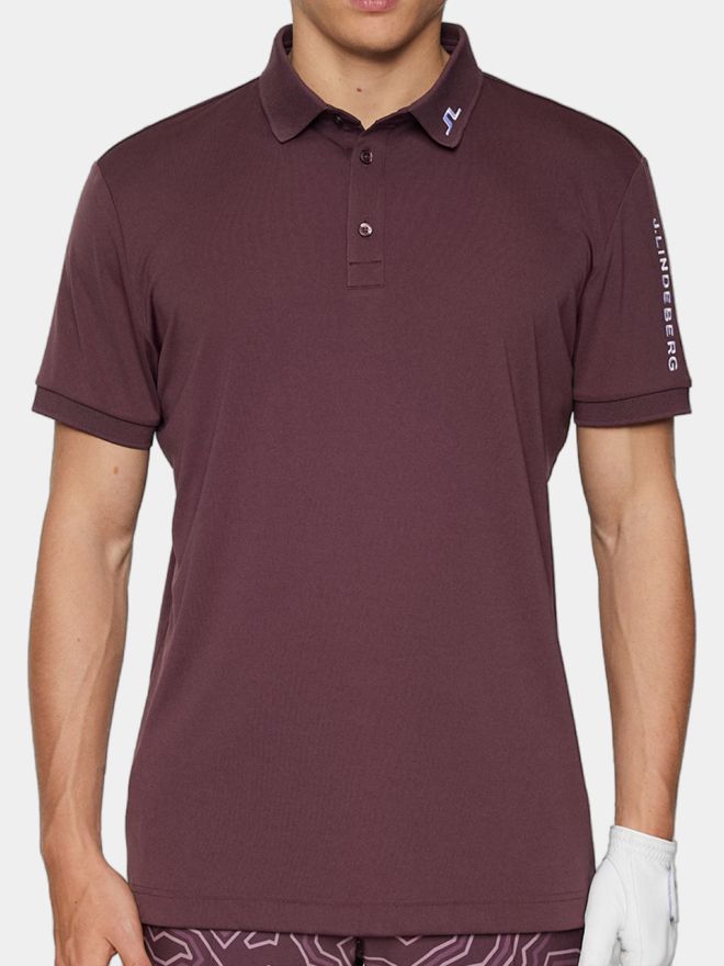 J.Lindeberg Tour Tech Halbarm Polo beere
