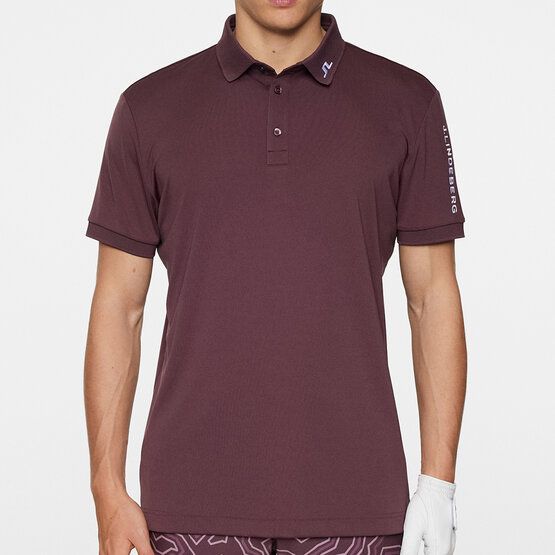 J.Lindeberg Tour Tech Halbarm Polo beere