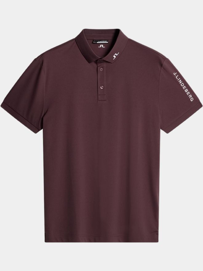J.Lindeberg Tour Tech Halbarm Polo beere