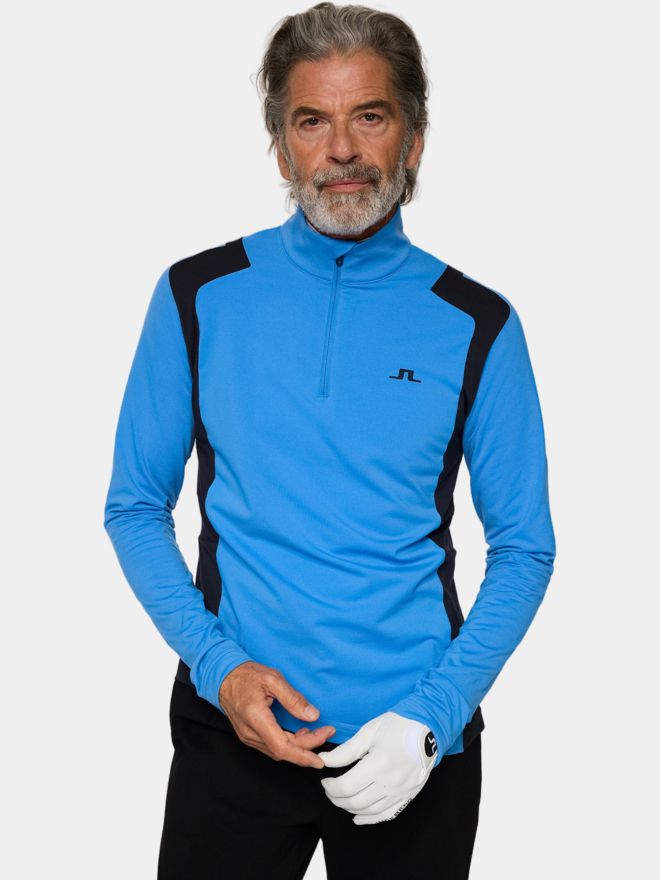 J.Lindeberg Lukas Quarter Zip Stretch Midlayer hellblau