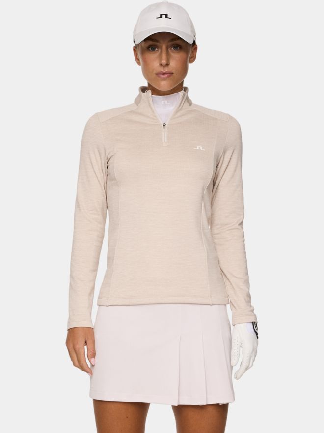 J.Lindeberg Steffi Quarter Zip Stretch Midlayer beige