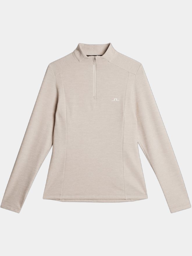 J.Lindeberg Steffi Quarter Zip Stretch Midlayer beige