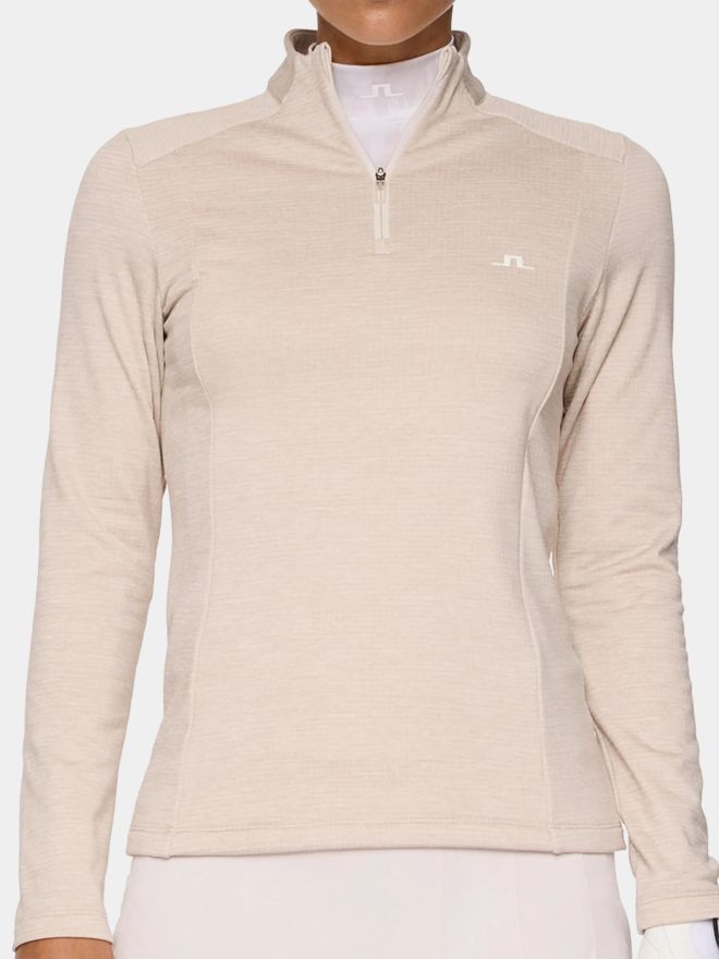 J.Lindeberg Steffi Quarter Zip Stretch Midlayer beige