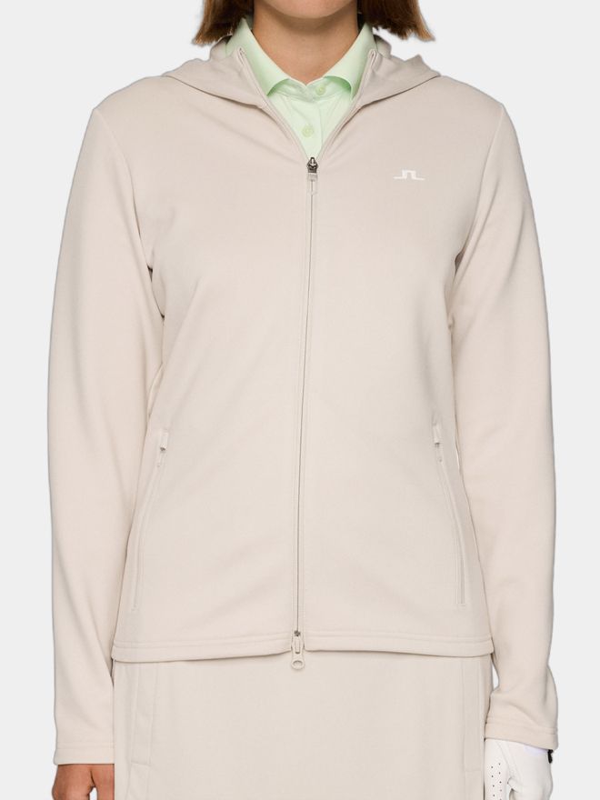 J.Lindeberg Aerialle Zip Hood Stretch Jacke sand
