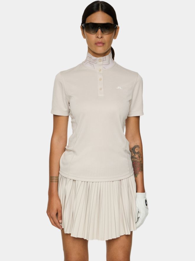 J.Lindeberg Piper Halbarm Polo sand
