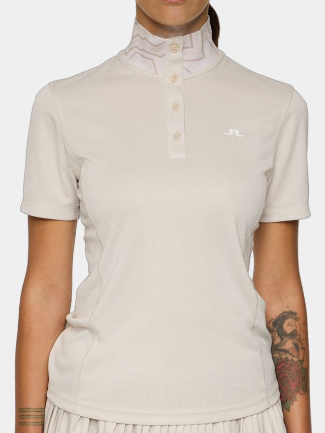 J.Lindeberg Piper Halbarm Polo sand