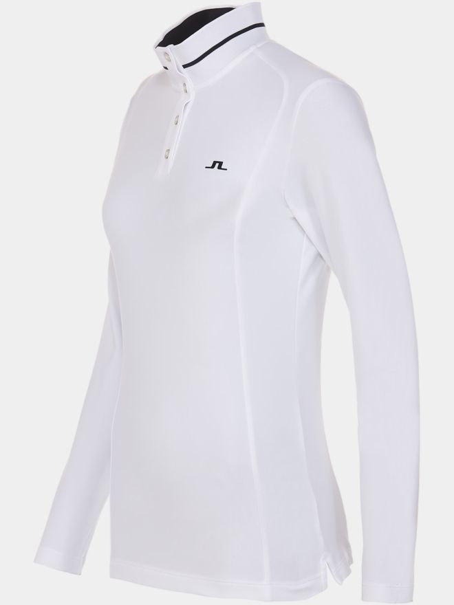 J.Lindeberg Hertta Langarm Polo weiß