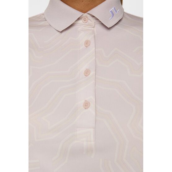 J.Lindeberg Tour Tech Print Halbarm Polo rosa