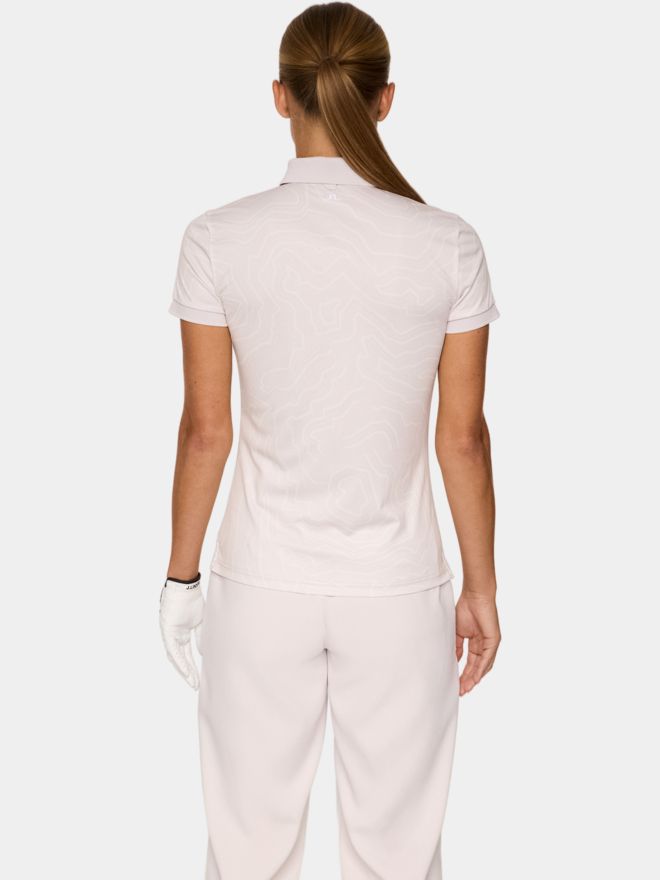 J.Lindeberg Tour Tech Print Halbarm Polo rosa