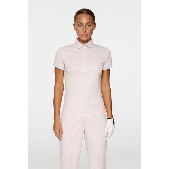 J.Lindeberg Tour Tech Print Halbarm Polo rosa