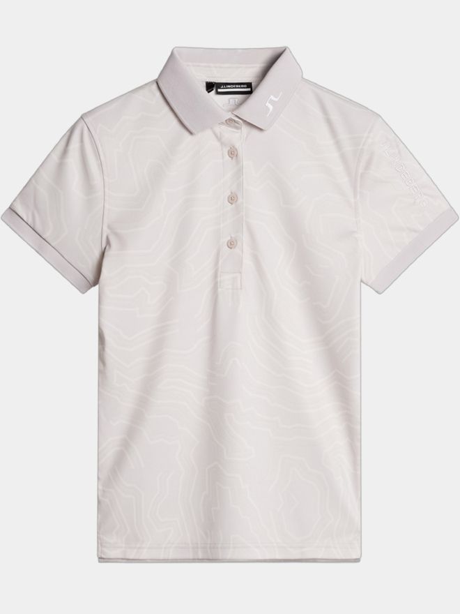 J.Lindeberg Tour Tech Print Halbarm Polo rosa
