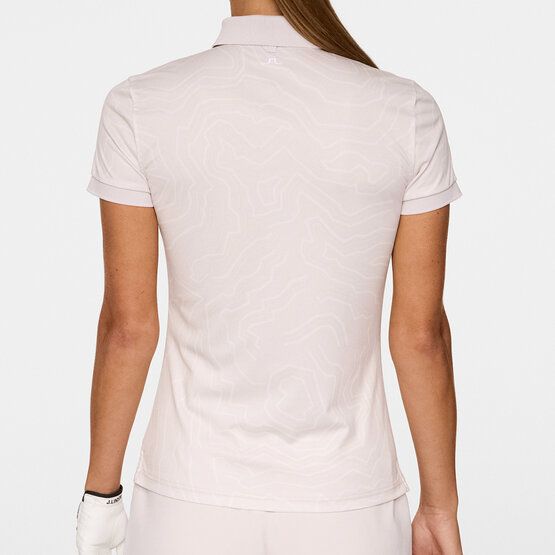 J.Lindeberg Tour Tech Print Halbarm Polo rosa