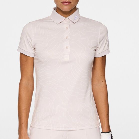 J.Lindeberg Tour Tech Print Halbarm Polo rosa