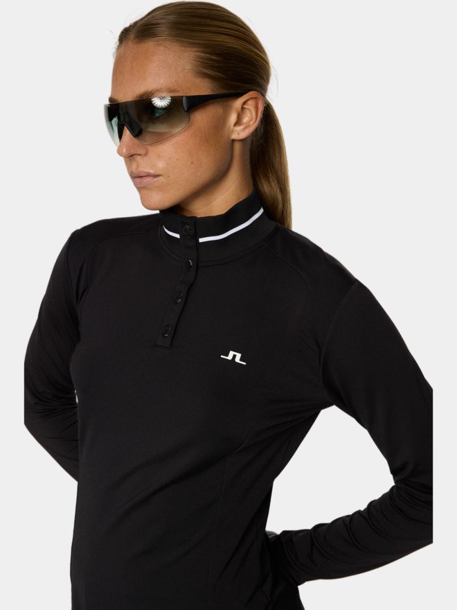 J.Lindeberg Hertta long sleeve polo black