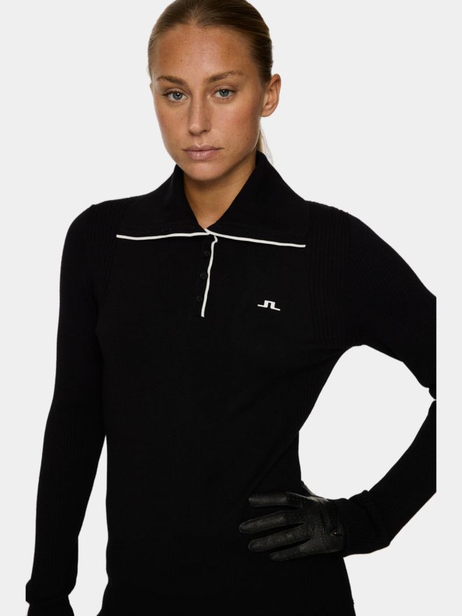 J.Lindeberg Leonie Knitted Shirt Rollkragen Strick schwarz