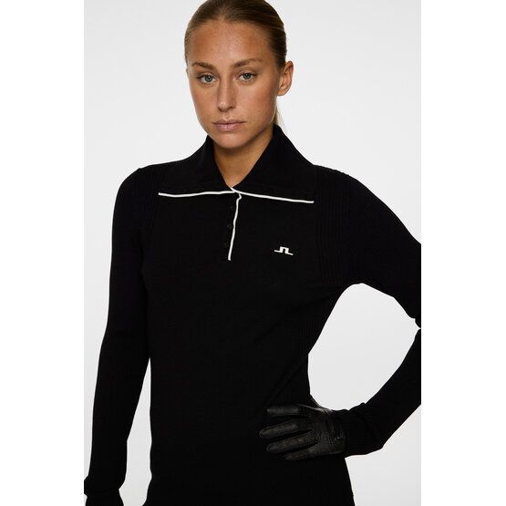 J.Lindeberg Leonie Knitted Shirt Rollkragen Strick schwarz