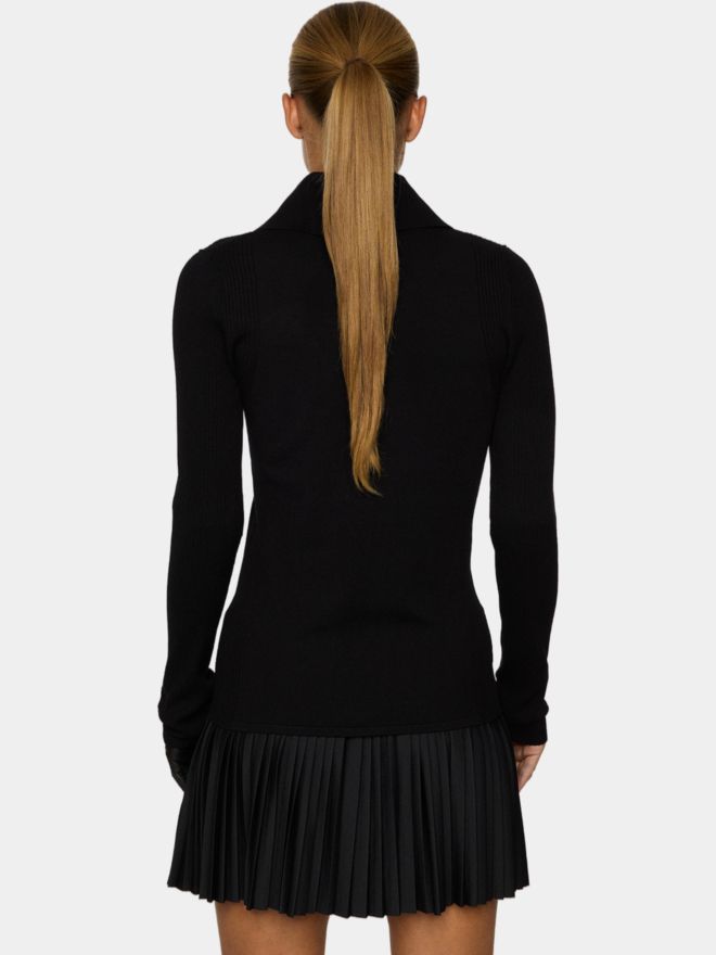 J.Lindeberg Leonie Knitted Shirt Rollkragen Strick schwarz