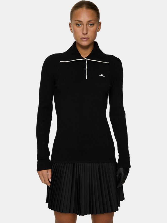J.Lindeberg Leonie Knitted Shirt Rollkragen Strick schwarz