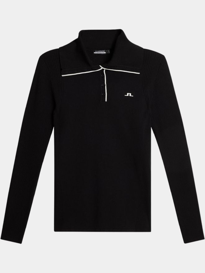 J.Lindeberg Leonie Knitted Shirt Rollkragen Strick schwarz