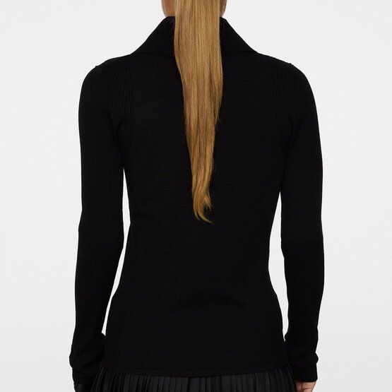 J.Lindeberg Leonie Knitted Shirt Rollkragen Strick schwarz