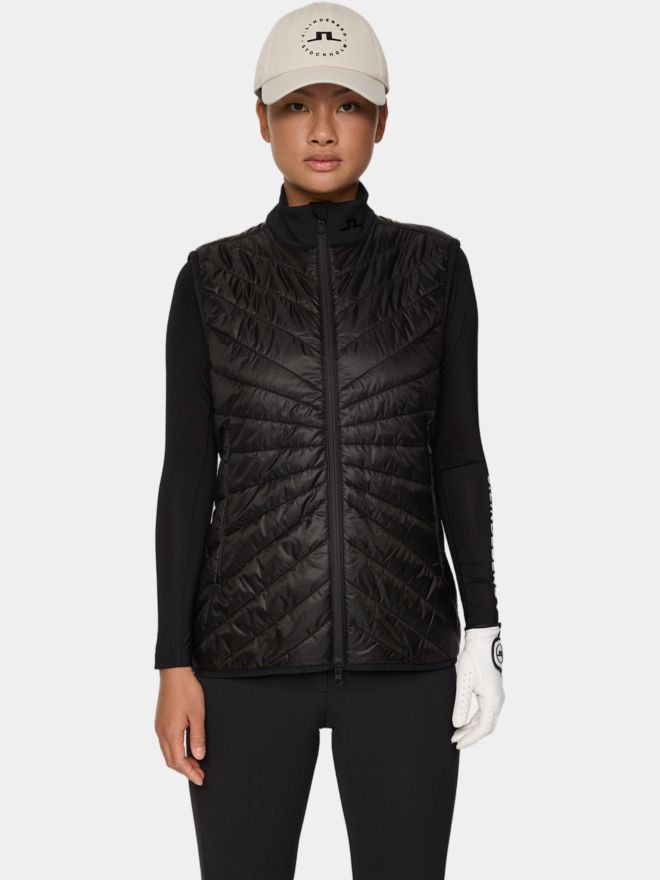 J.Lindeberg Madde Quilt Hybrid Vest Thermo Weste schwarz