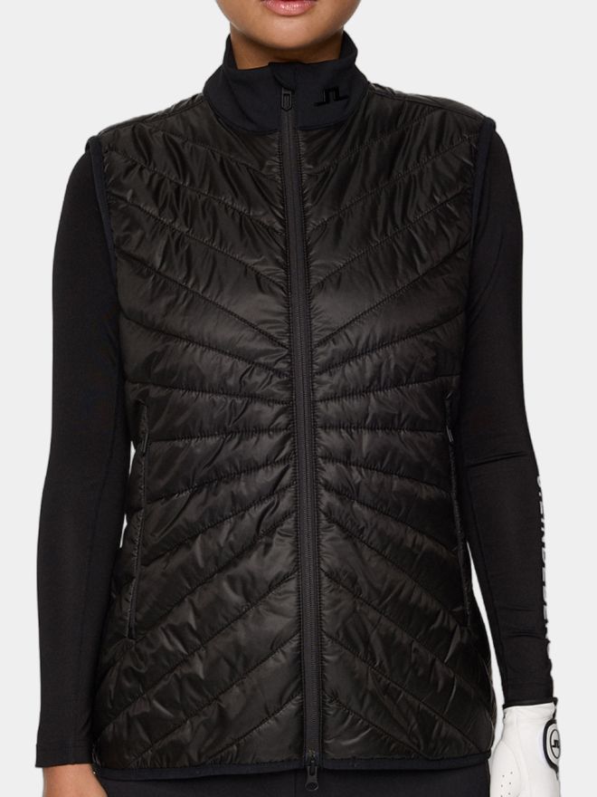 J.Lindeberg Madde Quilt Hybrid Vest Thermo Weste schwarz