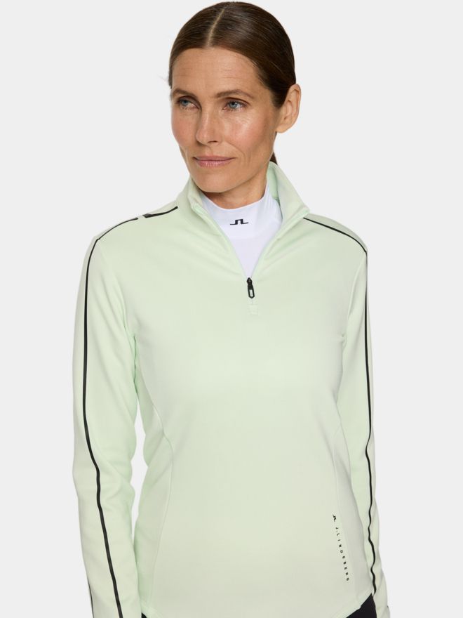 J.Lindeberg Nefe Quarter Zip Stretch Midlayer hellgrün