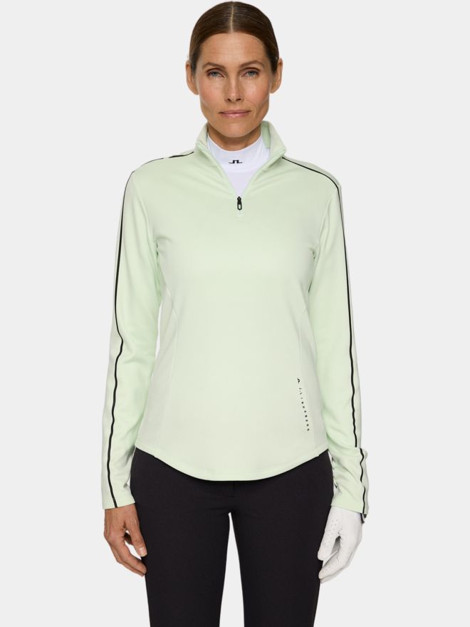 J.Lindeberg Nefe Quarter Zip Stretch Midlayer hellgrün