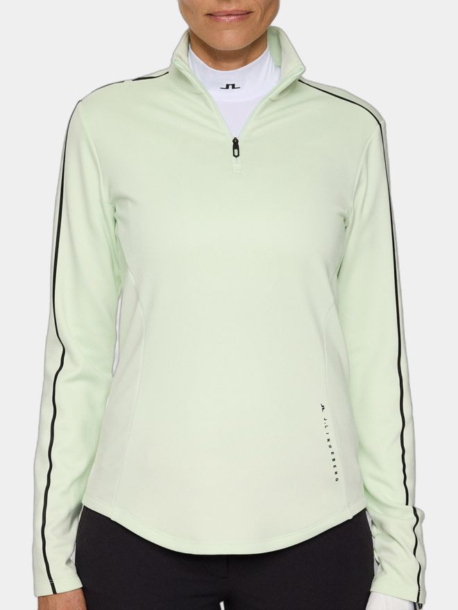 J.Lindeberg Nefe Quarter Zip Stretch Midlayer hellgrün