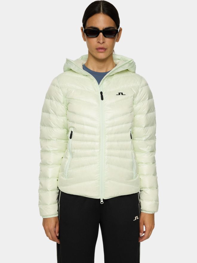 J.Lindeberg Lara Light Down Hood Daunen Jacke hellgrün