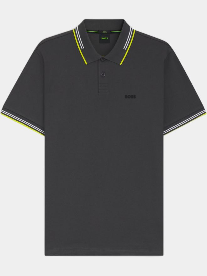 BOSS Paul Halbarm Polo dunkelgrau