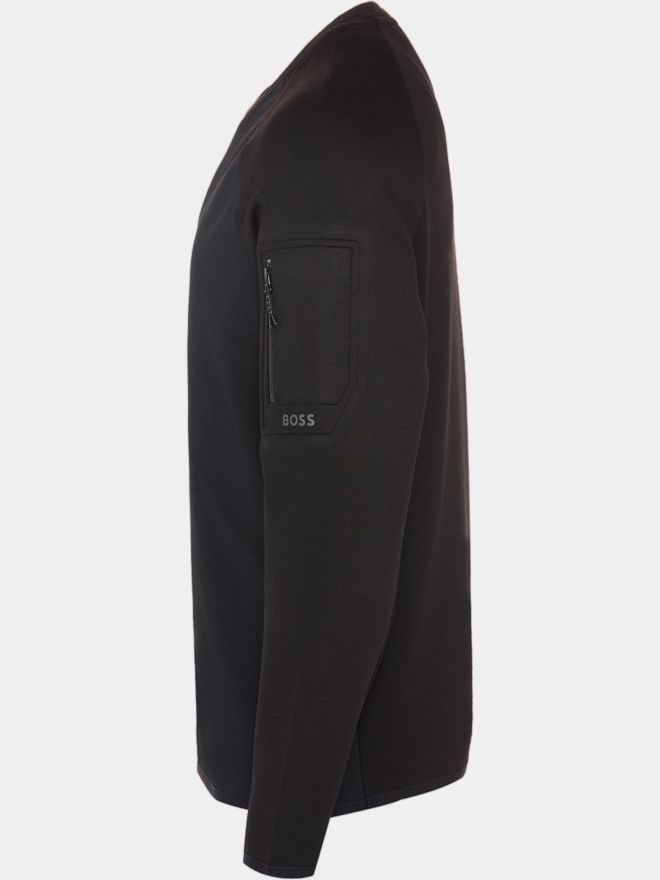 BOSS CN Urban Tech Langarm Windshirt schwarz