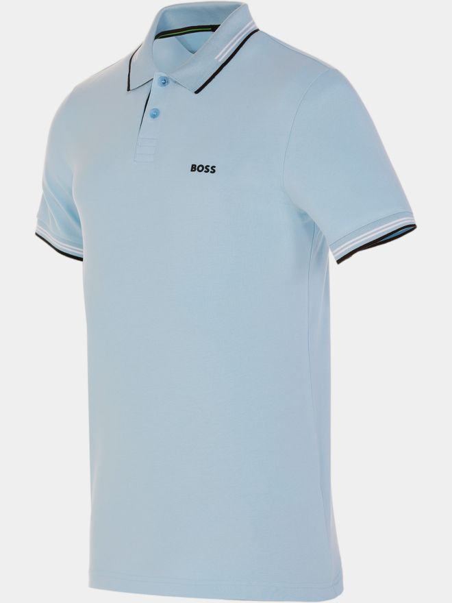 BOSS Paul Halbarm Polo hellblau