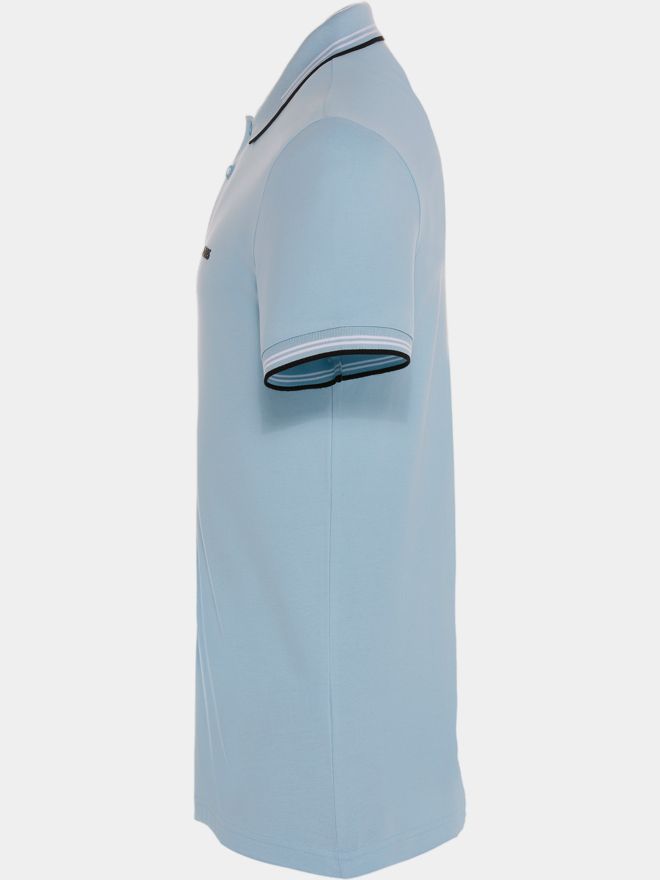 BOSS Paul Halbarm Polo hellblau