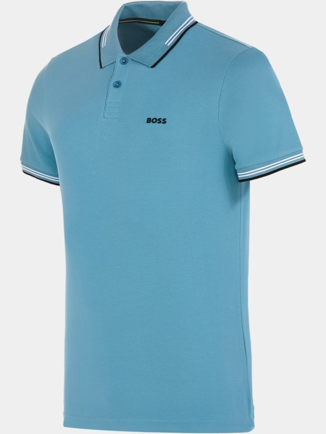 BOSS Paul Halbarm Polo blau