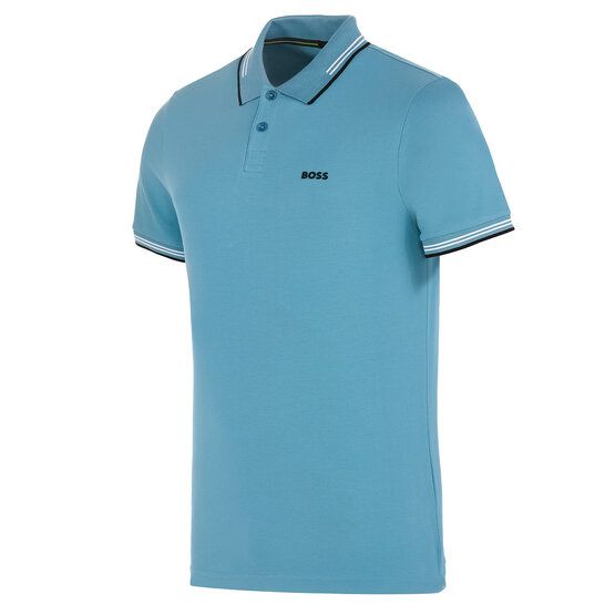 BOSS Paul Halbarm Polo blau