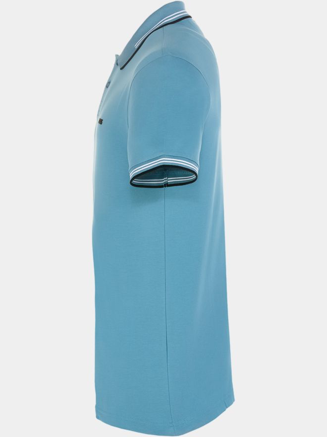 BOSS Paul Halbarm Polo blau