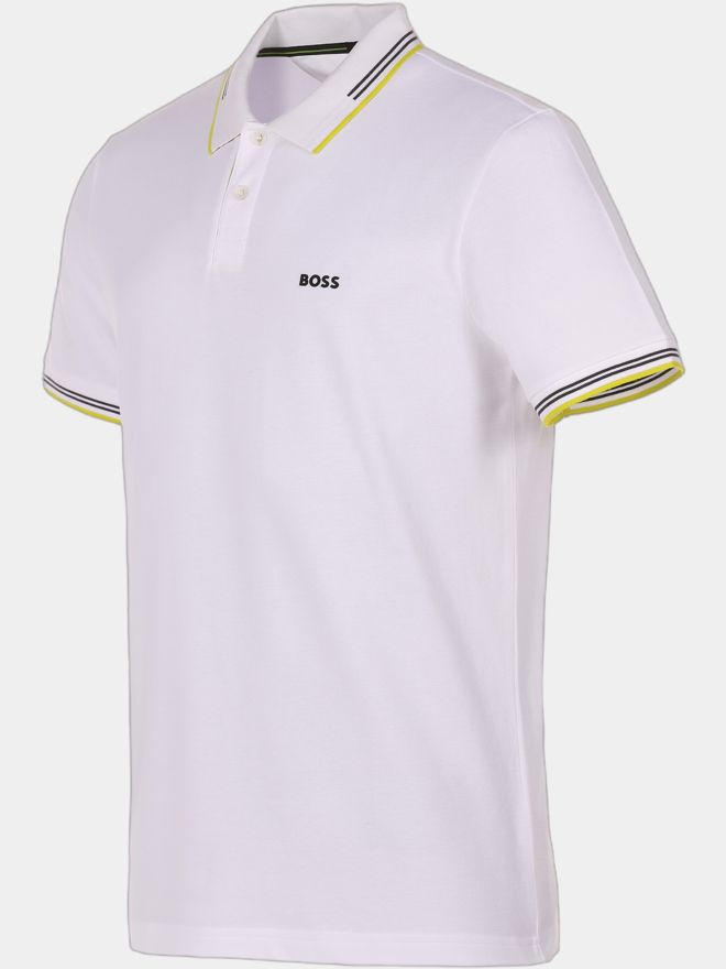 BOSS Paul Halbarm Polo weiß