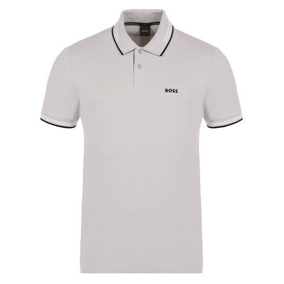 BOSS Paul Halbarm Polo hellgrau