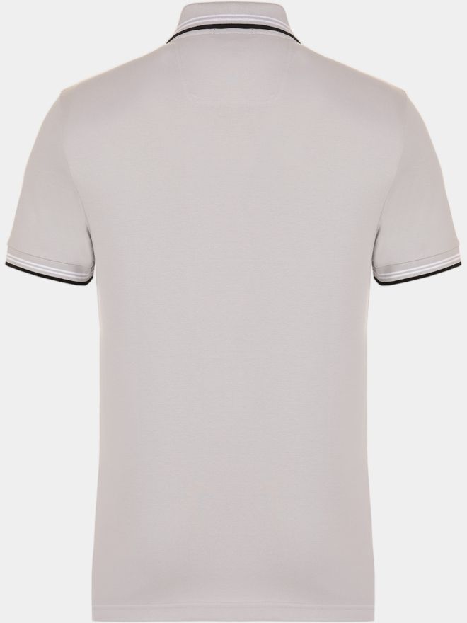 BOSS Paul Halbarm Polo hellgrau