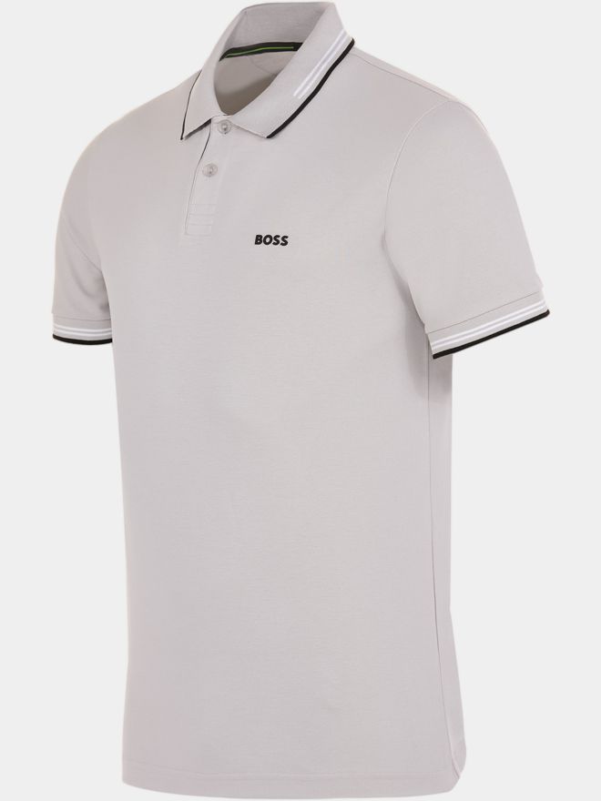 BOSS Paul Halbarm Polo hellgrau