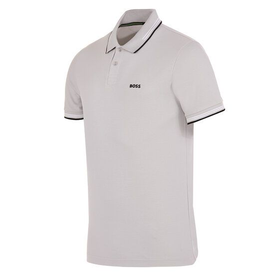 BOSS Paul Halbarm Polo hellgrau