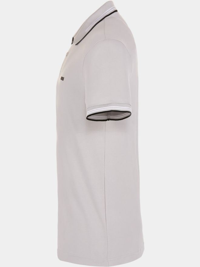 BOSS Paul Halbarm Polo hellgrau