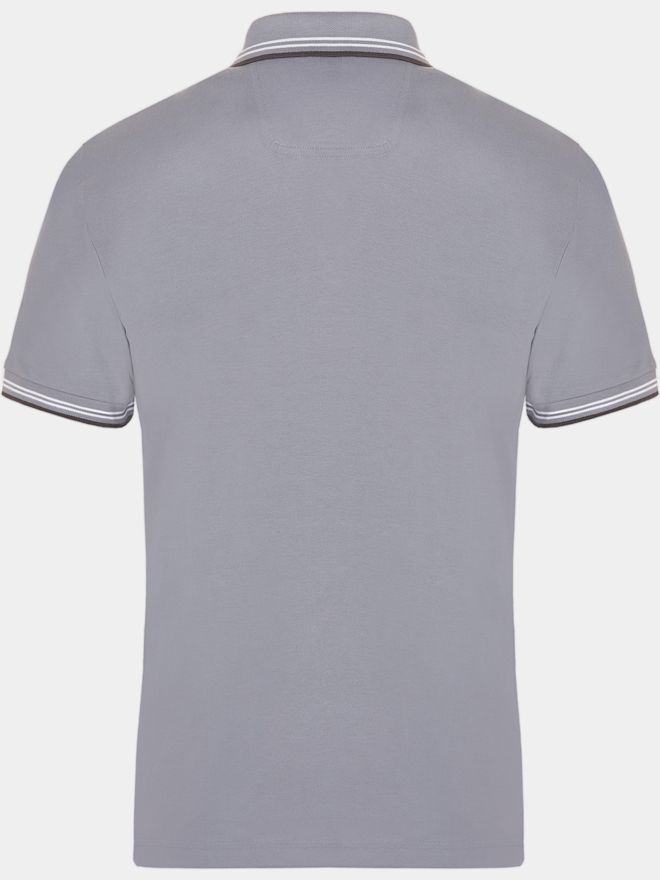 BOSS Paul Halbarm Polo grau