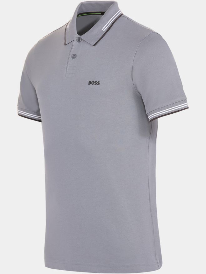 BOSS Paul Halbarm Polo grau