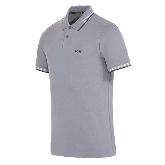 BOSS Paul Halbarm Polo grau