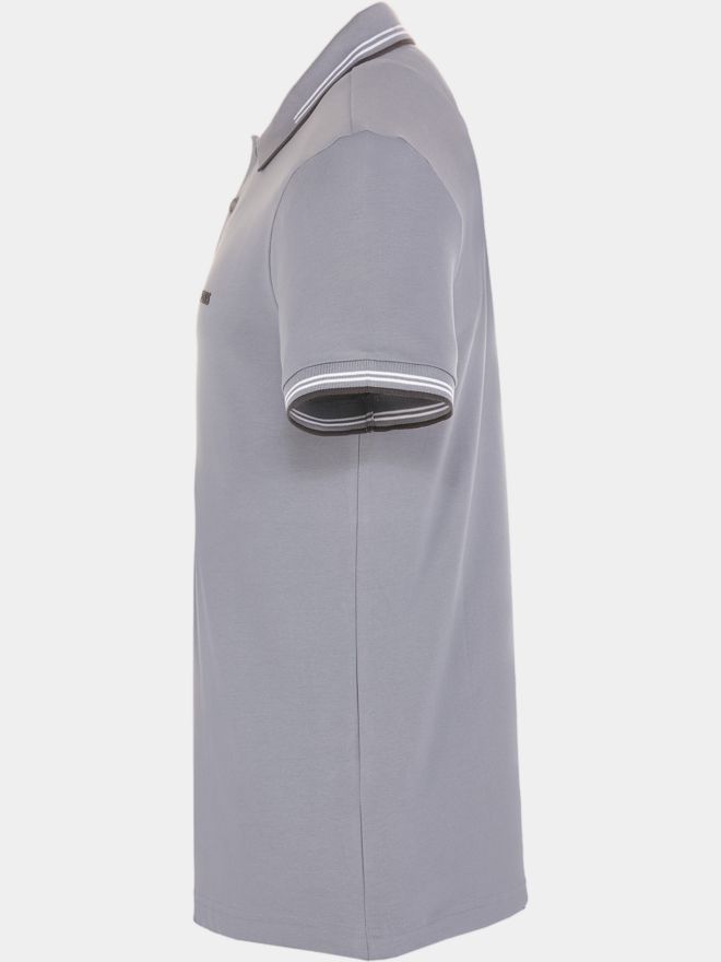 BOSS Paul Halbarm Polo grau