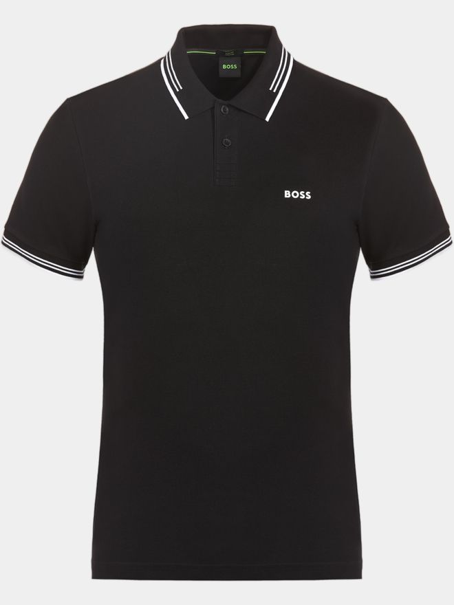 BOSS Paul polo s krátkým rukávem černá